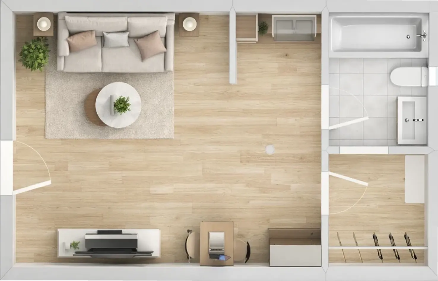 One-bedroom floor plan